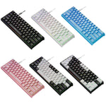 Clavier mécanique filaire de jeu LEAVEN K620 61 touches à branchement à chaud lumineux, Longueur de câble : 1,8m, Axe vert noir, Axe vert blanc, Axe vert bleu, Axe vert rose, Axe rouge noir blanc, Axe vert blanc noir, Axe vert noir blanc