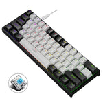 Clavier mécanique filaire de jeu LEAVEN K620 61 touches à branchement à chaud lumineux, Longueur de câble : 1,8m, Axe vert noir, Axe vert blanc, Axe vert bleu, Axe vert rose, Axe rouge noir blanc, Axe vert blanc noir, Axe vert noir blanc