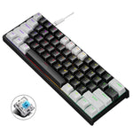 Clavier mécanique filaire de jeu LEAVEN K620 61 touches à branchement à chaud lumineux, Longueur de câble : 1,8m, Axe vert noir, Axe vert blanc, Axe vert bleu, Axe vert rose, Axe rouge noir blanc, Axe vert blanc noir, Axe vert noir blanc