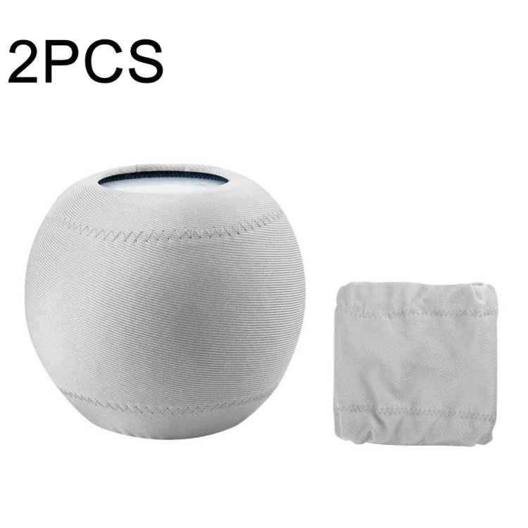 2 PIÈCES Pour Homepod Mini Haut-parleur intelligent Housse anti-poussière Tissu extensible Housse de protection audio