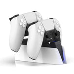 Chargeur double station d'accueil HONCAM pour manette PS5, blanc, noir, rose rouge, bleu