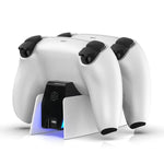 Chargeur double station d'accueil HONCAM pour manette PS5, blanc, noir, rose rouge, bleu