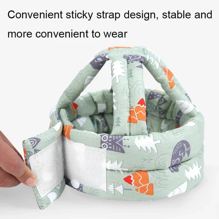 Baby Breathable Anti-fall Head Protective Cap Baby Protective Cap Toddler Bumper Cap, Spec:, Starfish, Pink Forest, Green Forest, Gray Forest, Pink Forest Antlers, Green Forest Antlers, Gray Forest Antlers, Starfish Antlers, Gray Cloud, Gray Star      ...