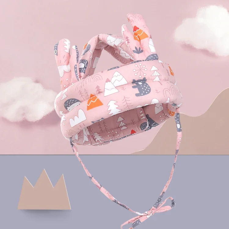Baby Breathable Anti-fall Head Protective Cap Baby Protective Cap Toddler Bumper Cap, Spec:, Starfish, Pink Forest, Green Forest, Gray Forest, Pink Forest Antlers, Green Forest Antlers, Gray Forest Antlers, Starfish Antlers, Gray Cloud, Gray Star      ...