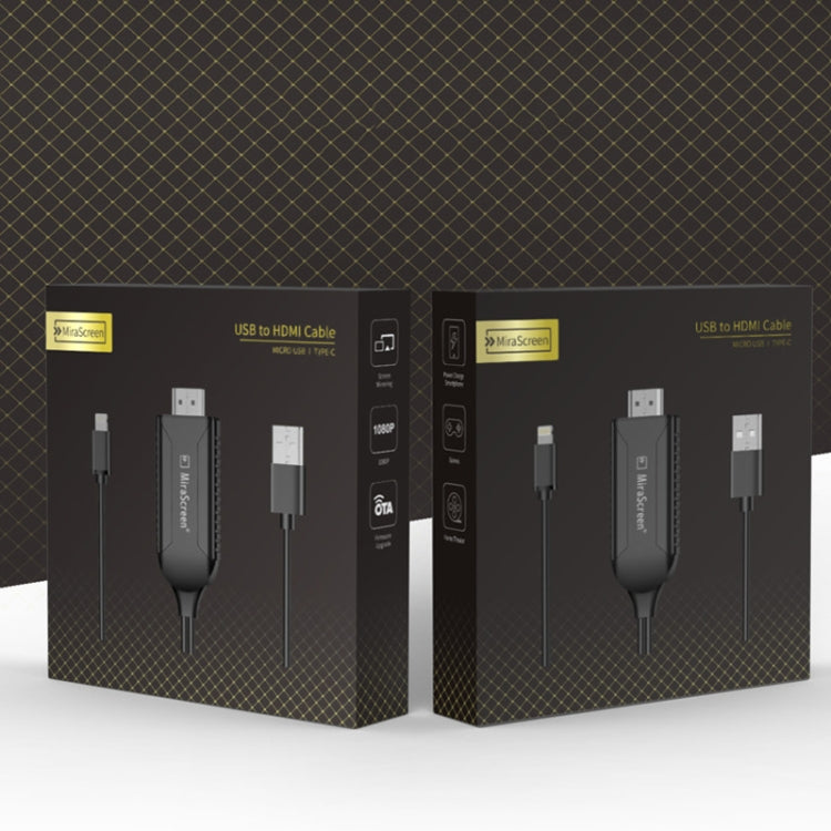 Câble dongle HDTV 1080P, HDMI Plug and Play avec écran Plug and Play, LD36 8 broches + Micro USB + Type-C / USB-C vers HDMI