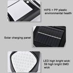X-A18 59 LED Lumières solaires à flamme LED avec capteur humain Lumières de jardin