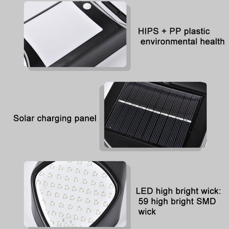 X-A18 59 LED Lumières solaires à flamme LED avec capteur humain Lumières de jardin