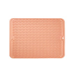 Tapis antidérapant de vidange à motif ondulé en TPR épaissi, Rose kaki, Gris kaki, Bleu kaki