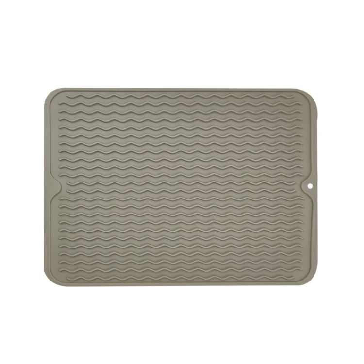 Tapis antidérapant de vidange à motif ondulé en TPR épaissi, Rose kaki, Gris kaki, Bleu kaki