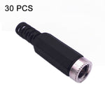 30 pièces tête femelle DC soudée assemblée, DC 2,1 mm, DC 2,5 mm