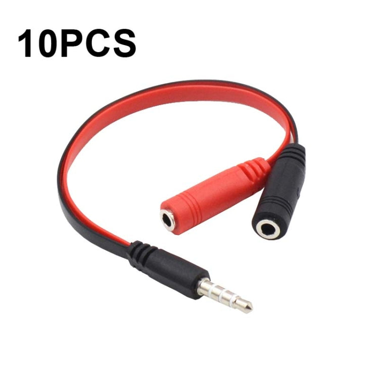 10 PCS Y-1001 Câble adaptateur audio de voiture/ordinateur/casque/micro 2 en 1 de 20 cm avec jack 3,5 mm, Y-1001