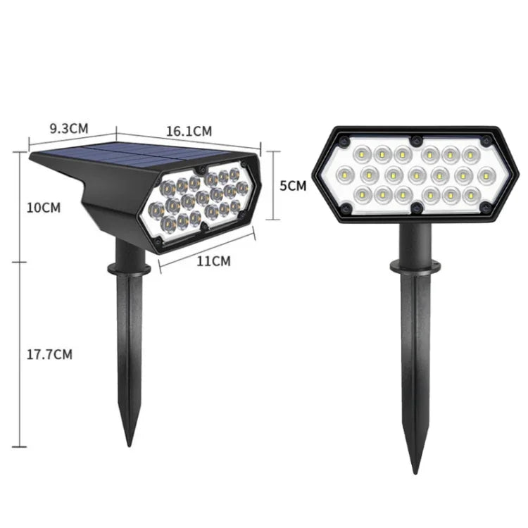 Projecteur de pelouse solaire 19 LED à brancher Lampe murale d'éclairage de jardin de villa
