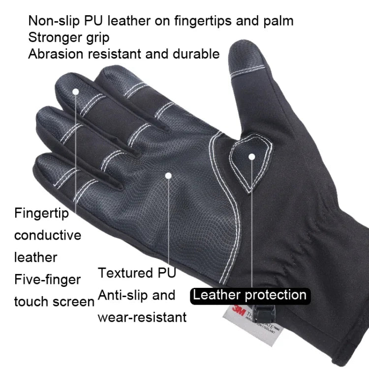 Gants de sport d'extérieur imperméables à écran tactile en velours HUNTRANGE A023, M, L, XL