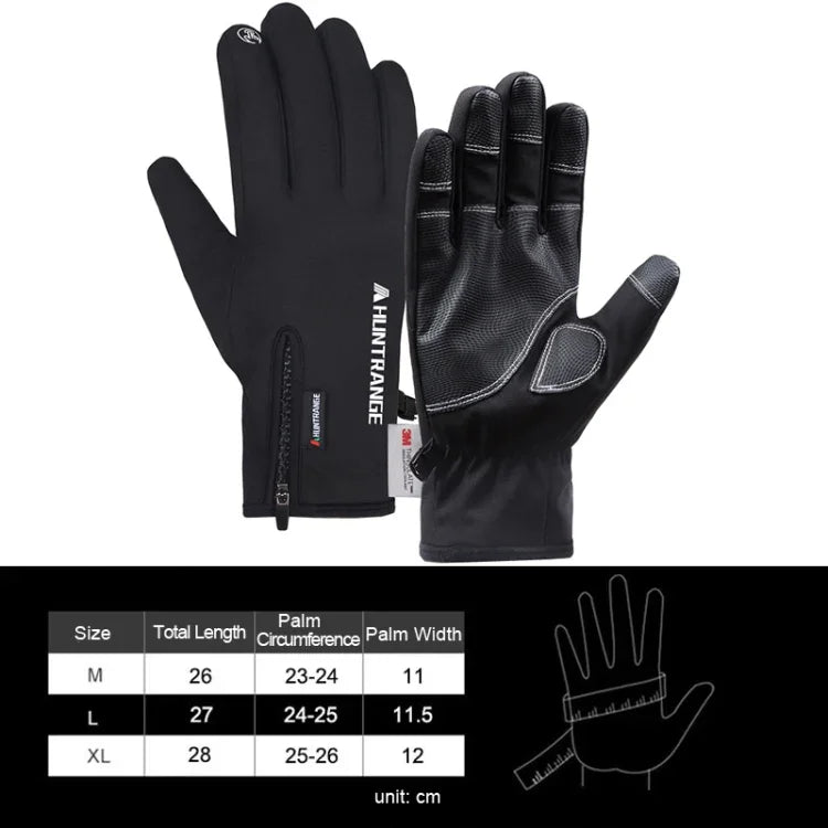 Gants de sport d'extérieur imperméables à écran tactile en velours HUNTRANGE A023, M, L, XL