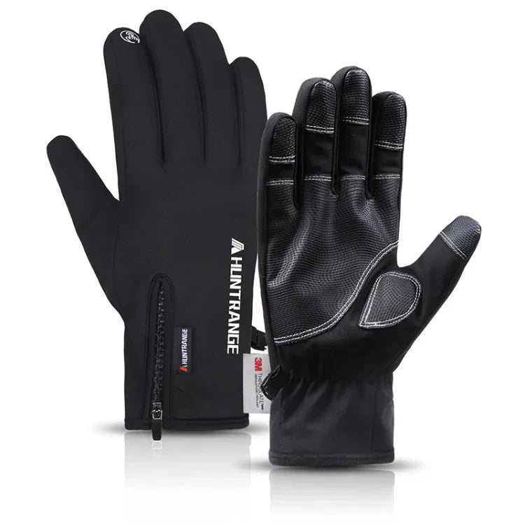Gants de sport d'extérieur imperméables à écran tactile en velours HUNTRANGE A023, M, L, XL