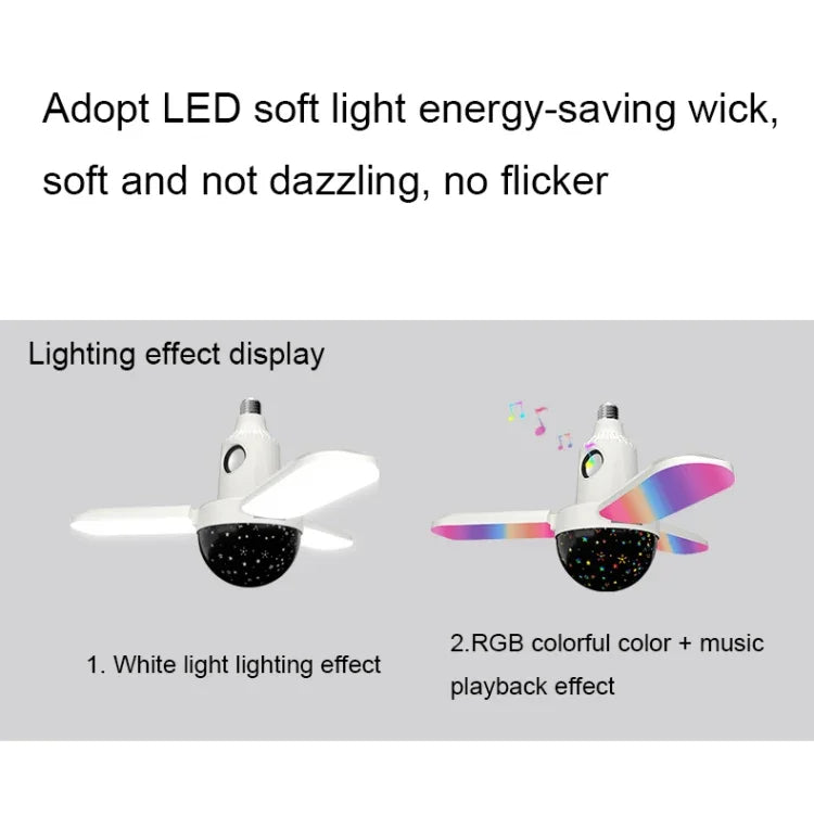 ZSCPH-001 Lampe d'ambiance musicale multicolore Bluetooth RGB à trois pales multifonctionnelle de 40W, Taille :, L (Étoile), S (Étoile), L (Boule magique), S (Boule magique)