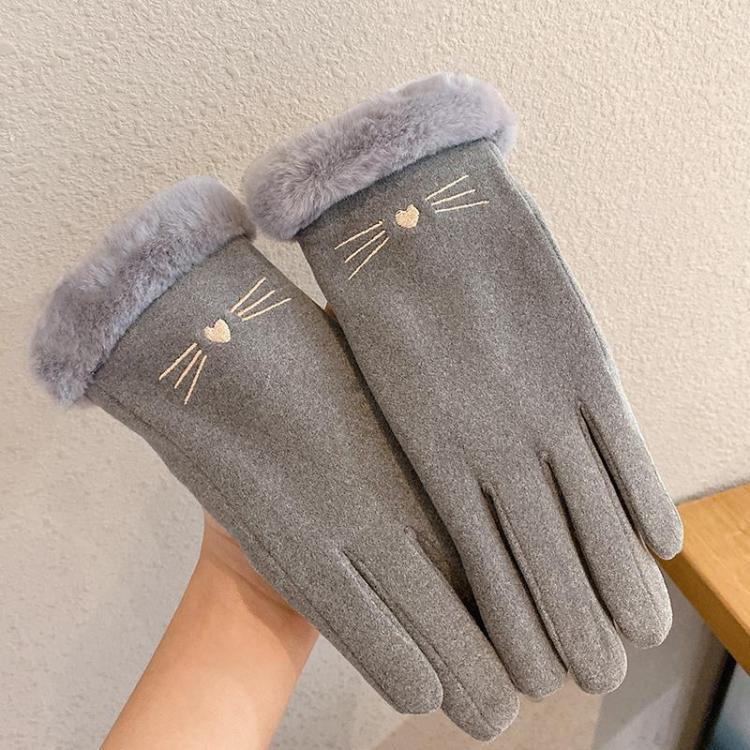 A56 Gants d'équitation chauds, tactiles, épais et coupe-vent en velours, A56 Noir, A56 Rose, A56 Gris