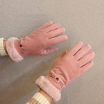 A56 Gants d'équitation chauds, tactiles, épais et coupe-vent en velours, A56 Noir, A56 Rose, A56 Gris