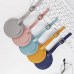 5 PCS Soft-Surface Leather Stitched Round Boarding Pass Luggage Tag