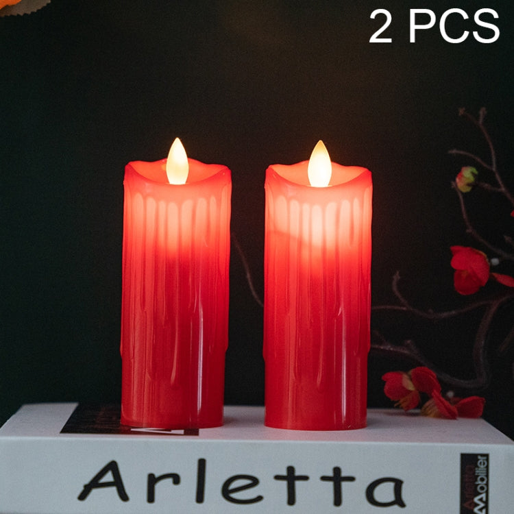 2 pièces lampe bougie électronique avec mèche oscillante simulée, 5x11cm, 5x13cm, 5x15cm