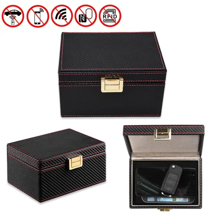 Boîte de protection de signal RFID pour clés de voiture anti-démagnétisation, boîte pour téléphone portable, fibre de carbone