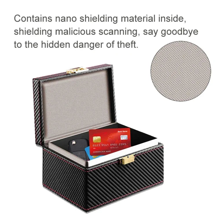 Boîte de protection de signal RFID pour clés de voiture anti-démagnétisation, boîte pour téléphone portable, fibre de carbone