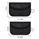 Étui pour carte RFID en fibre de carbone Sac de blindage de signal de clé de voiture anti-radiation, 10,5 x 6,5 cm, 11,5 x 7,5 cm