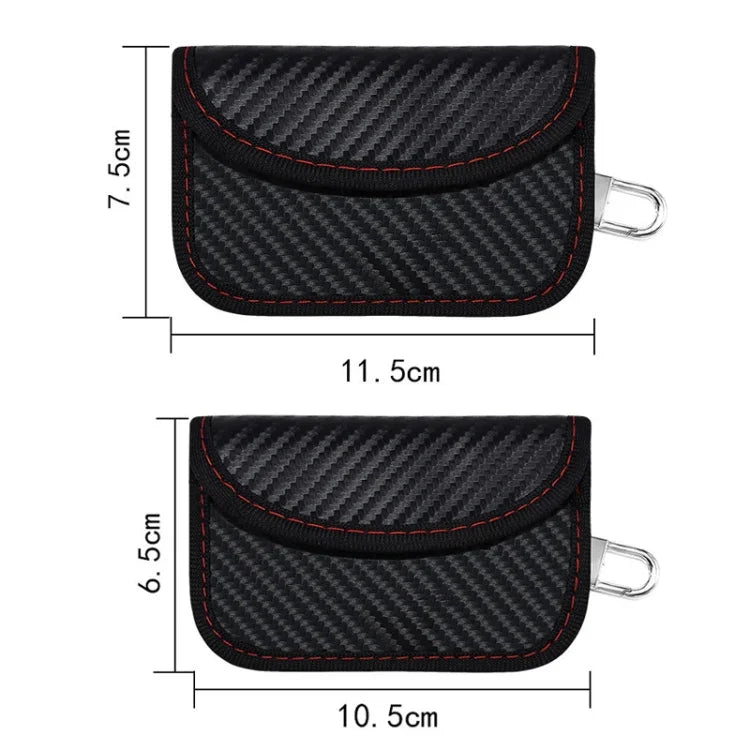 Étui pour carte RFID en fibre de carbone Sac de blindage de signal de clé de voiture anti-radiation, 10,5 x 6,5 cm, 11,5 x 7,5 cm