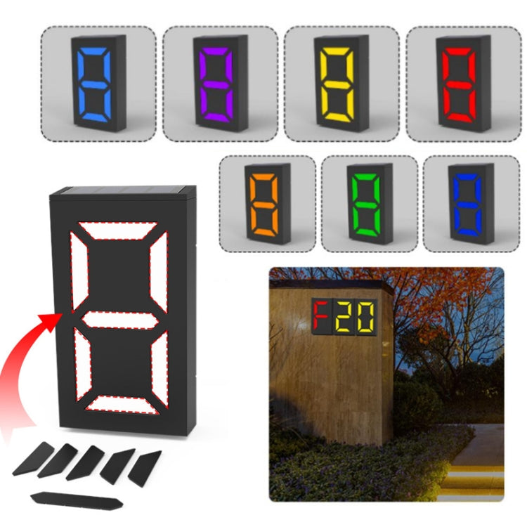 N766B Lampe solaire DIY pour numéro de porte, étanche, à fixer au mur, N766B (Modèle Lumière Colorée), N766B (Lumière Blanche/Lumière Chaude)