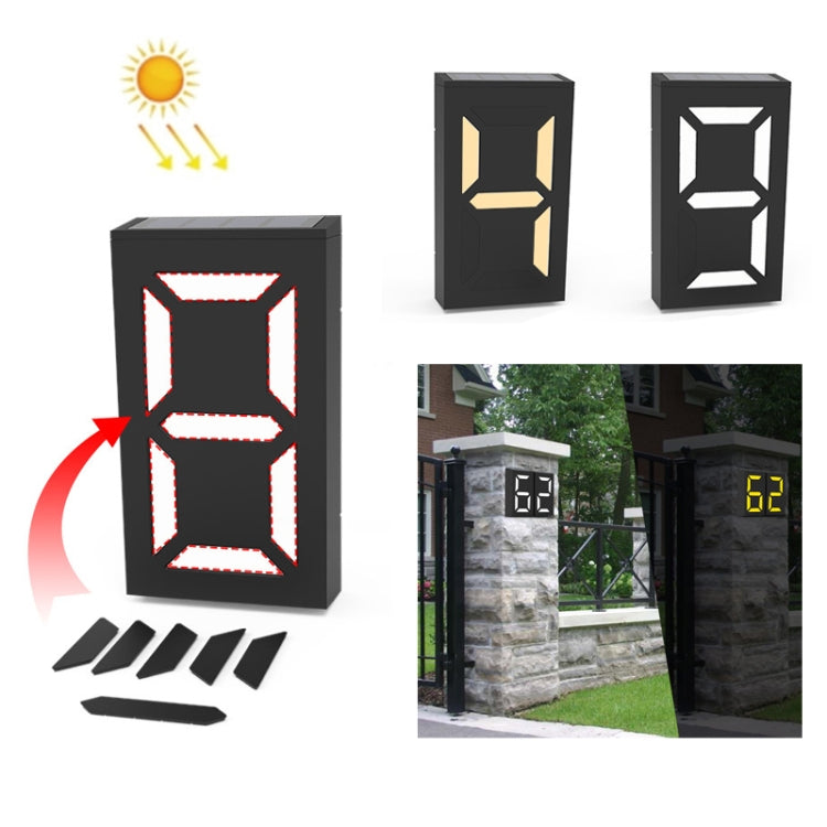 N766B Lampe solaire DIY pour numéro de porte, étanche, à fixer au mur, N766B (Modèle Lumière Colorée), N766B (Lumière Blanche/Lumière Chaude)