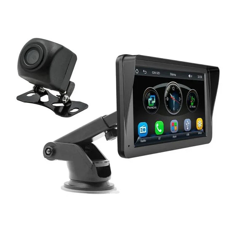Lecteur MP5 de voiture sans fil CarPlay AHD 7 pouces, supporte l'interconnexion de téléphones portables, B5300 avec caméra