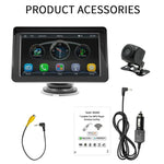 Lecteur MP5 de voiture sans fil CarPlay AHD 7 pouces, supporte l'interconnexion de téléphones portables, B5300 avec caméra