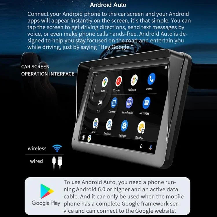 Lecteur MP5 de voiture sans fil CarPlay AHD 7 pouces, supporte l'interconnexion de téléphones portables, B5300 avec caméra