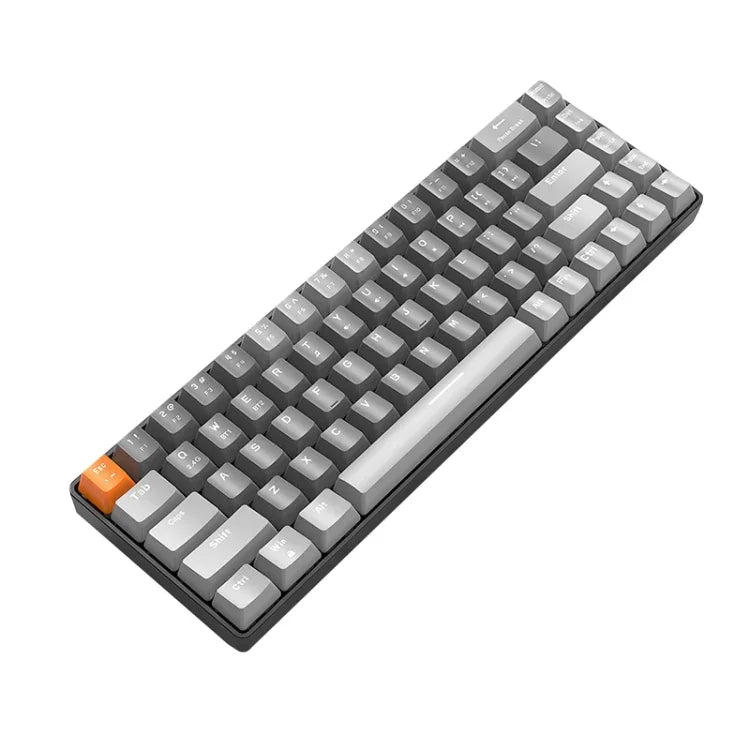 ZIYOU LANG K68 68 Keys Bluetooth Wireless Dual Model Mechanical Keyboard, Style:, Red Shaft Version (Shimmering), Green Shaft Version (Gray), Red Shaft Version (Gray)