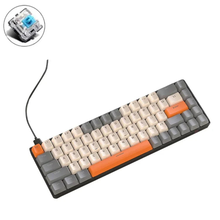 Clavier mécanique de jeu RGB ZIYOU LANG T8 68 touches, longueur du câble : 1,5 m, Style : Version Micro Light T8 Axe Vert