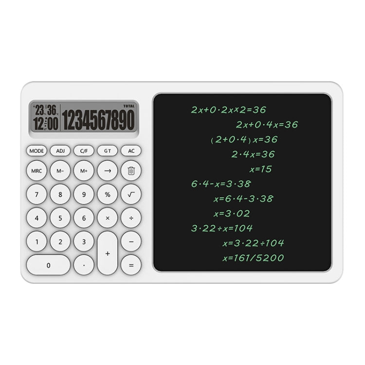 Calculatrice de bureau Tableau d'écriture LCD avec support, blanc