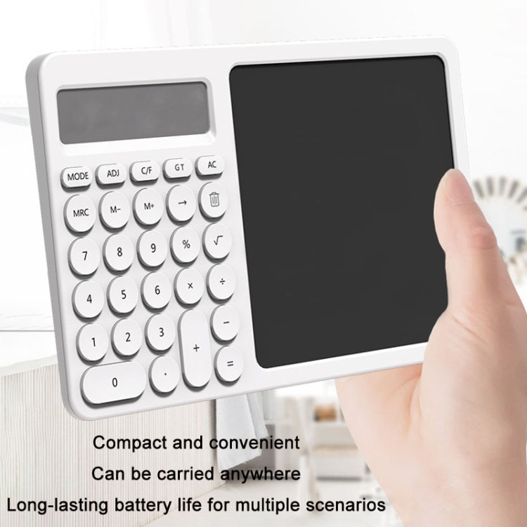 Calculatrice de bureau Tableau d'écriture LCD avec support, blanc