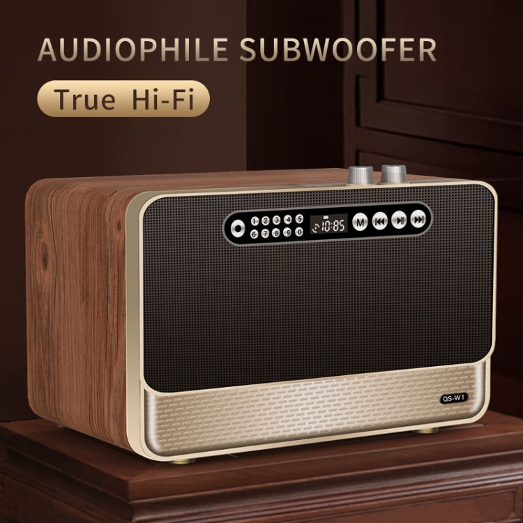 Enceinte Bluetooth sans fil de bureau en bois W1 avec effet sonore HIFI