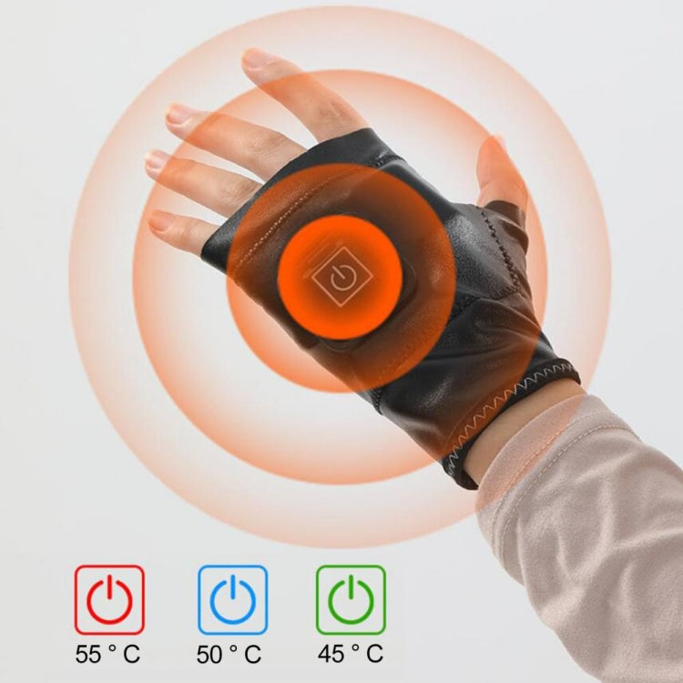 1 paire de gants chauffants électriques intelligents rechargeables à température réglable, demi-doigts, Tailles S, M, L