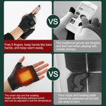 1 paire de gants chauffants électriques intelligents rechargeables à température réglable, demi-doigts, Tailles S, M, L