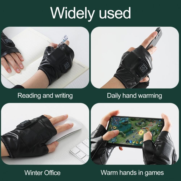 1 paire de gants chauffants électriques intelligents rechargeables à température réglable, demi-doigts, Tailles S, M, L