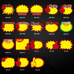 10 sacs 25x19cm Autocollant "Explosion" Étiquette de prix de produit Étiquette de prix de supermarché, WM-001, WM-002, WM-003, WM-005, WM-006, WM-007, WM-008, WM-009, WM-010, WM-011, WM-012, WM-013, XD-511, XD-520, XD-532, XD-537, XD-541, XD-559