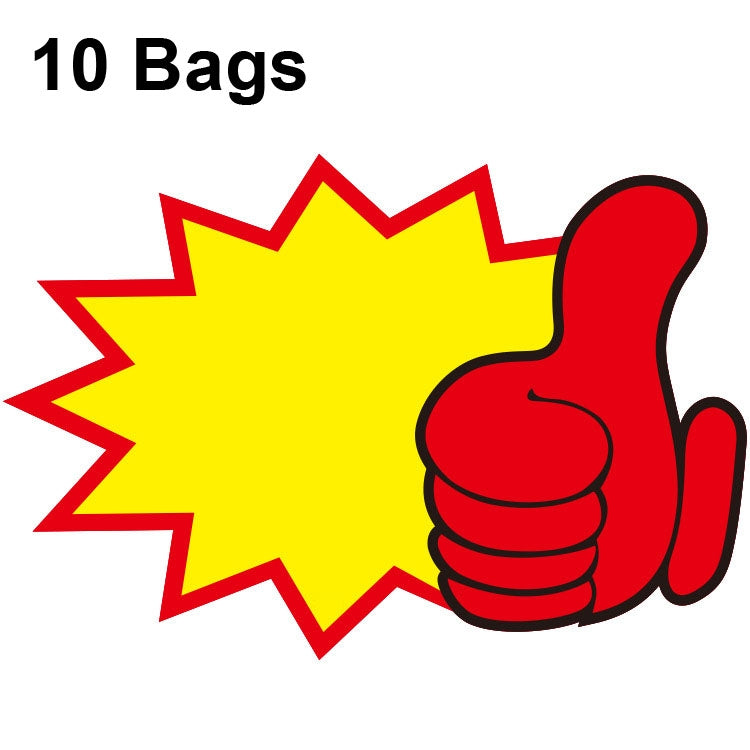 10 sacs 25x19cm Autocollant "Explosion" Étiquette de prix de produit Étiquette de prix de supermarché, WM-001, WM-002, WM-003, WM-005, WM-006, WM-007, WM-008, WM-009, WM-010, WM-011, WM-012, WM-013, XD-511, XD-520, XD-532, XD-537, XD-541, XD-559