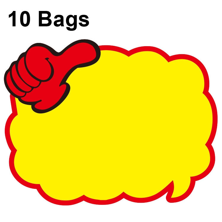 10 sacs 25x19cm Autocollant "Explosion" Étiquette de prix de produit Étiquette de prix de supermarché, WM-001, WM-002, WM-003, WM-005, WM-006, WM-007, WM-008, WM-009, WM-010, WM-011, WM-012, WM-013, XD-511, XD-520, XD-532, XD-537, XD-541, XD-559