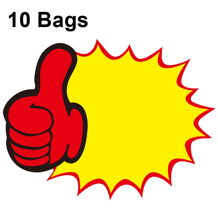 10 sacs 25x19cm Autocollant "Explosion" Étiquette de prix de produit Étiquette de prix de supermarché, WM-001, WM-002, WM-003, WM-005, WM-006, WM-007, WM-008, WM-009, WM-010, WM-011, WM-012, WM-013, XD-511, XD-520, XD-532, XD-537, XD-541, XD-559