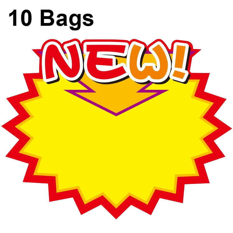10 sachets 18x14cm Autocollant explosion Étiquette de prix de produit Étiquette de prix de supermarché, WM-101, WM-102, WM-103, WM-105, WM-106, WM-107, WM-108, WM-109, WM-10, WM-111, WM-12, WM-113, XD-028, XD-022, XD-009, XD-047, XD-051, XD-069