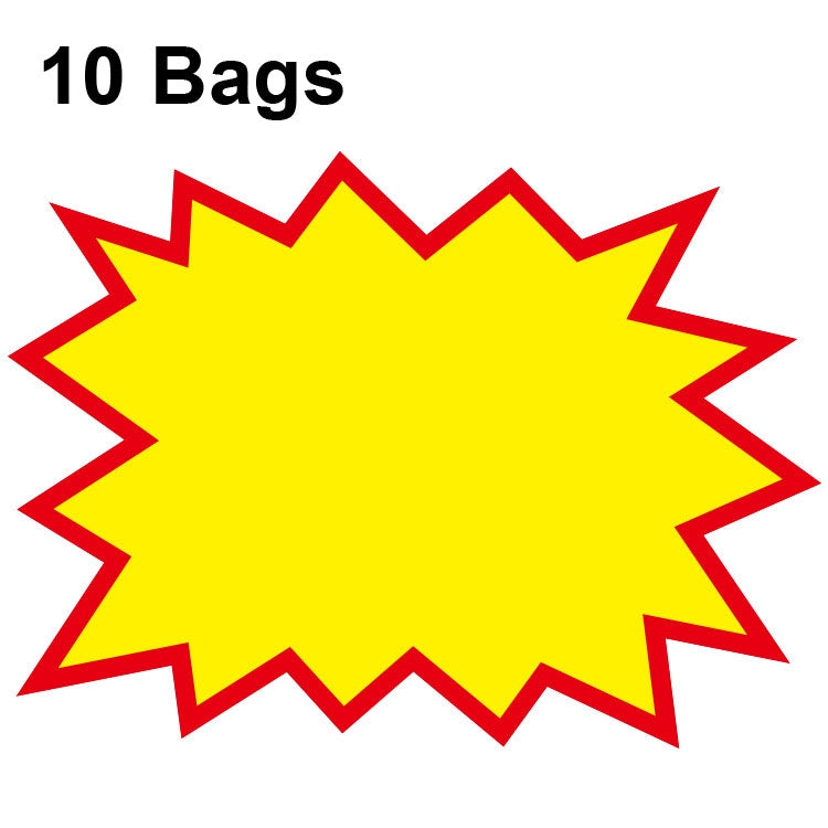 10 sachets 18x14cm Autocollant explosion Étiquette de prix de produit Étiquette de prix de supermarché, WM-101, WM-102, WM-103, WM-105, WM-106, WM-107, WM-108, WM-109, WM-10, WM-111, WM-12, WM-113, XD-028, XD-022, XD-009, XD-047, XD-051, XD-069