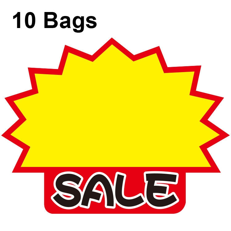 10 sacs Autocollant de produit Explosion Étiquette de prix de supermarché 9x7cm, WM-301, WM-302, WM-303, WM-305, WM-306, WM-307, WM-308, WM-309, WM-310, WM-311, WM-312, WM-313, WM-314