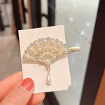 Épingles à Cheveux en Strass pour Femme, pour Frange, Serre-tête, Styles : 293 Fleur de Camélia des Montagnes, 371 Éventail, 380 Perle