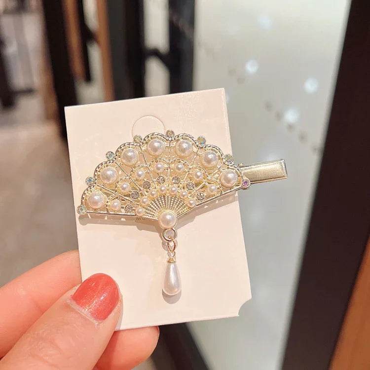 Épingles à Cheveux en Strass pour Femme, pour Frange, Serre-tête, Styles : 293 Fleur de Camélia des Montagnes, 371 Éventail, 380 Perle